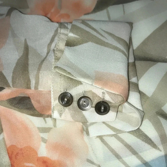 JONES NEW YORK COLLECTION silk semi-sheer long sleeve button up top NEW size 2P - Picture 5 of 13